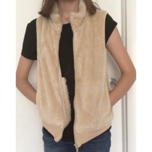 Furry Beige Vest